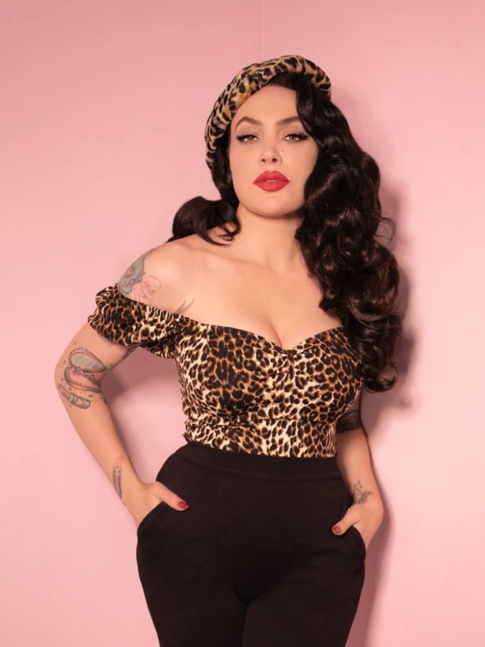 Vixen by Micheline Pitt Powder Puff Top in Wild Leopard Print - XS